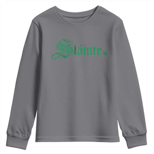 Irish Youth Sweatshirt Slainte Cheers Good Health Ireland TS09 Charcoal Print Your Wear