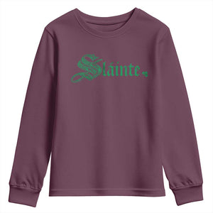 Irish Youth Sweatshirt Slainte Cheers Good Health Ireland TS09 Maroon Print Your Wear