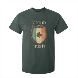 Proud To Be Irish T Shirt For Kid Celtic Shamrock Ireland Flag TS09 Dark Forest Green Print Your Wear