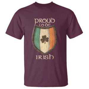 Proud To Be Irish T Shirt Celtic Shamrock Ireland Flag TS09 Maroon Print Your Wear