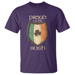 Proud To Be Irish T Shirt Celtic Shamrock Ireland Flag TS09 Purple Print Your Wear