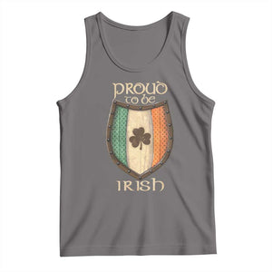 Proud To Be Irish Tank Top Celtic Shamrock Ireland Flag TS09 Deep Heather Print Your Wear