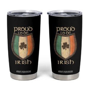 Proud To Be Irish Tumbler Cup Celtic Shamrock Ireland Flag TS09 Black Print Your Wear