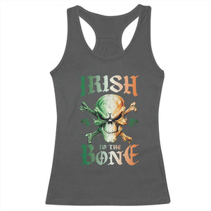Irish Pride Racerback Tank Top Irish To The Bone TS09 Dark Heather Print Your Wear