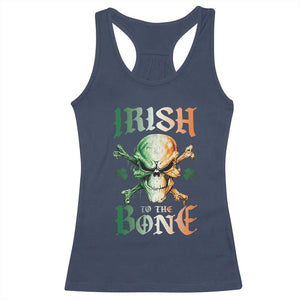 Irish Pride Racerback Tank Top Irish To The Bone TS09 Navy Print Your Wear