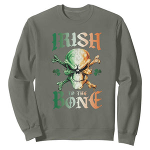 Irish Pride Sweatshirt Irish To The Bone TS09 Military Green Print Your Wear
