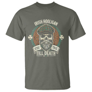 Irish Pride T Shirt Irish Hooligan Stay True Till Death TS09 Military Green Print Your Wear
