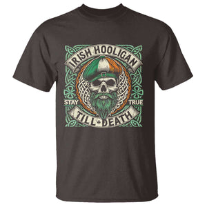 Irish Pride T Shirt Irish Hooligan Ireland Flag Skull TS09 Dark Chocolate Print Your Wear