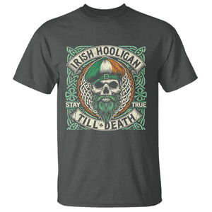 Irish Pride T Shirt Irish Hooligan Ireland Flag Skull TS09 Dark Heather Print Your Wear