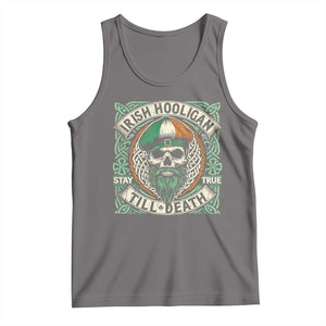 Irish Pride Tank Top Irish Hooligan Ireland Flag Skull TS09 Deep Heather Print Your Wear