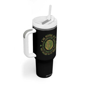 Irish Pride Tumbler With Handle I May Be Here But My Heart Is In Ireland TS09 Print Your Wear