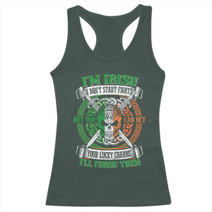 Irish Pride Racerback Tank Top You Can Bet Your Lucky Charms I'll Finish Them TS09 Dark Forest Green Print Your Wear