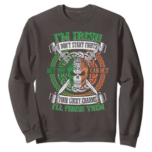 Irish Pride Sweatshirt You Can Bet Your Lucky Charms I'll Finish Them TS09 Dark Chocolate Print Your Wear