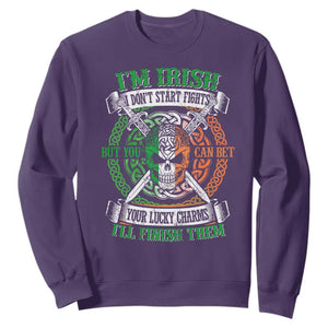 Irish Pride Sweatshirt You Can Bet Your Lucky Charms I'll Finish Them TS09 Purple Print Your Wear