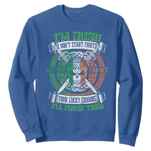 Irish Pride Sweatshirt You Can Bet Your Lucky Charms I'll Finish Them TS09 Royal Blue Print Your Wear