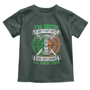Irish Pride Toddler T Shirt You Can Bet Your Lucky Charms I'll Finish Them TS09 Dark Forest Green Print Your Wear