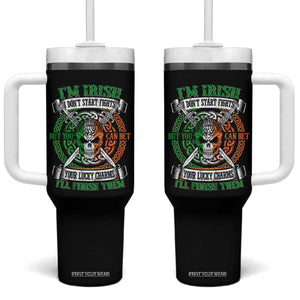 Irish Pride Tumbler With Handle You Can Bet Your Lucky Charms I'll Finish Them TS09 One Size: 40 oz Black Print Your Wear