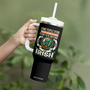 Irish Pride Tumbler With Handle Some People Spend Their Whole Lives Trying To Be Awesome Others Are Born Irish TS09 Print Your Wear