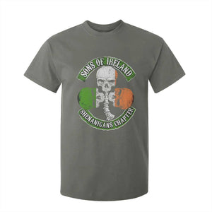 Irish Pride T Shirt For Kid Sons Of Ireland Shenanigans Chapter Skull Shamrock TS09 Military Green Print Your Wear