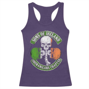 Irish Pride Racerback Tank Top Sons Of Ireland Shenanigans Chapter Skull Shamrock TS09 Purple Print Your Wear
