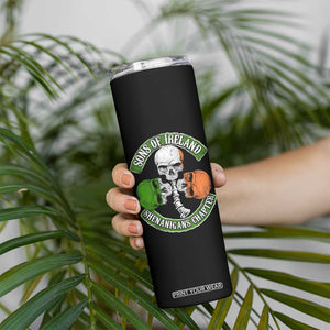 Irish Pride Skinny Tumbler Sons Of Ireland Shenanigans Chapter Skull Shamrock TS09 Print Your Wear