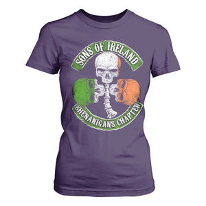 Irish Pride T Shirt For Women Sons Of Ireland Shenanigans Chapter Skull Shamrock TS09 Purple Print Your Wear