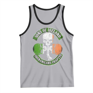Irish Pride Tank Top Sons Of Ireland Shenanigans Chapter Skull Shamrock TS09 Athletic Heather Black Print Your Wear