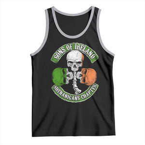 Irish Pride Tank Top Sons Of Ireland Shenanigans Chapter Skull Shamrock TS09 Black Athletic Heather Print Your Wear