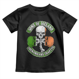 Irish Pride Toddler T Shirt Sons Of Ireland Shenanigans Chapter Skull Shamrock TS09 Black Print Your Wear