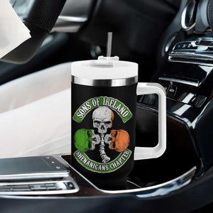 Irish Pride Tumbler With Handle Sons Of Ireland Shenanigans Chapter Skull Shamrock TS09 Print Your Wear