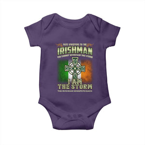 Irish Pride Baby Onesie Irish Warrior I Am The Storm The Irishman Whispers Back TS09 Purple Print Your Wear