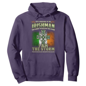 Irish Pride Hoodie Irish Warrior I Am The Storm The Irishman Whispers Back TS09 Purple Print Your Wear
