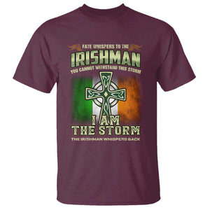 Irish Pride T Shirt Irish Warrior I Am The Storm The Irishman Whispers Back TS09 Maroon Print Your Wear