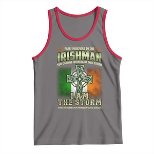 Irish Pride Tank Top Irish Warrior I Am The Storm The Irishman Whispers Back TS09 Deep Heather Red Print Your Wear