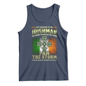 Irish Pride Tank Top Irish Warrior I Am The Storm The Irishman Whispers Back TS09 Navy Print Your Wear