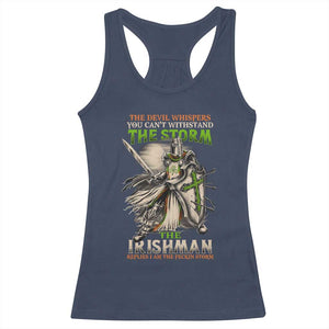 Irish Pride Racerback Tank Top Irish Warrior I Am The Feckin Storm TS09 Navy Print Your Wear