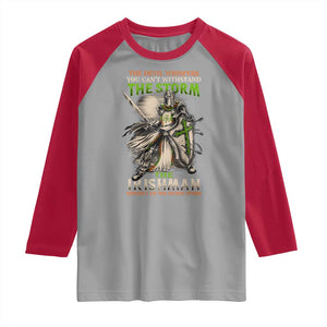 Irish Pride Raglan Shirt Irish Warrior I Am The Feckin Storm TS09 Sport Gray Red Print Your Wear