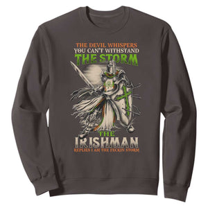 Irish Pride Sweatshirt Irish Warrior I Am The Feckin Storm TS09 Dark Chocolate Print Your Wear