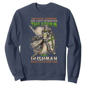 Irish Pride Sweatshirt Irish Warrior I Am The Feckin Storm TS09 Navy Print Your Wear