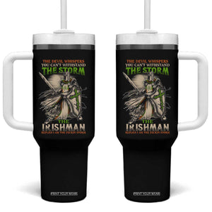 Irish Pride Tumbler With Handle Irish Warrior I Am The Feckin Storm TS09 One Size: 40 oz Black Print Your Wear