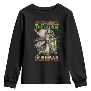 Irish Pride Youth Sweatshirt Irish Warrior I Am The Feckin Storm TS09 Black Print Your Wear