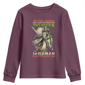 Irish Pride Youth Sweatshirt Irish Warrior I Am The Feckin Storm TS09 Maroon Print Your Wear