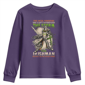 Irish Pride Youth Sweatshirt Irish Warrior I Am The Feckin Storm TS09 Purple Print Your Wear