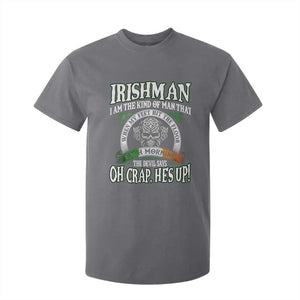 Funny Irishman T Shirt For Kid When My Feet Hit The Floor Each Morning The Devil Says Oh Crap He's Up TS09 Charcoal Print Your Wear