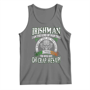 Funny Irishman Tank Top When My Feet Hit The Floor Each Morning The Devil Says Oh Crap He's Up TS09 Black Heather Print Your Wear