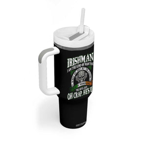 Funny Irishman Tumbler With Handle When My Feet Hit The Floor Each Morning The Devil Says Oh Crap He's Up TS09 Print Your Wear