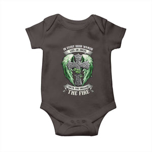 Irish Women Baby Onesie In Every Irish Woman Lies An Angel Until You Unleash The Fire TS09 Dark Chocolate Print Your Wear