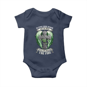 Irish Women Baby Onesie In Every Irish Woman Lies An Angel Until You Unleash The Fire TS09 Navy Print Your Wear