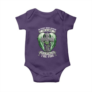 Irish Women Baby Onesie In Every Irish Woman Lies An Angel Until You Unleash The Fire TS09 Purple Print Your Wear