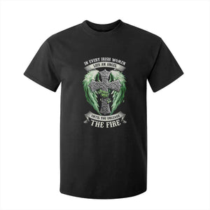 Irish Women T Shirt For Kid In Every Irish Woman Lies An Angel Until You Unleash The Fire TS09 Black Print Your Wear